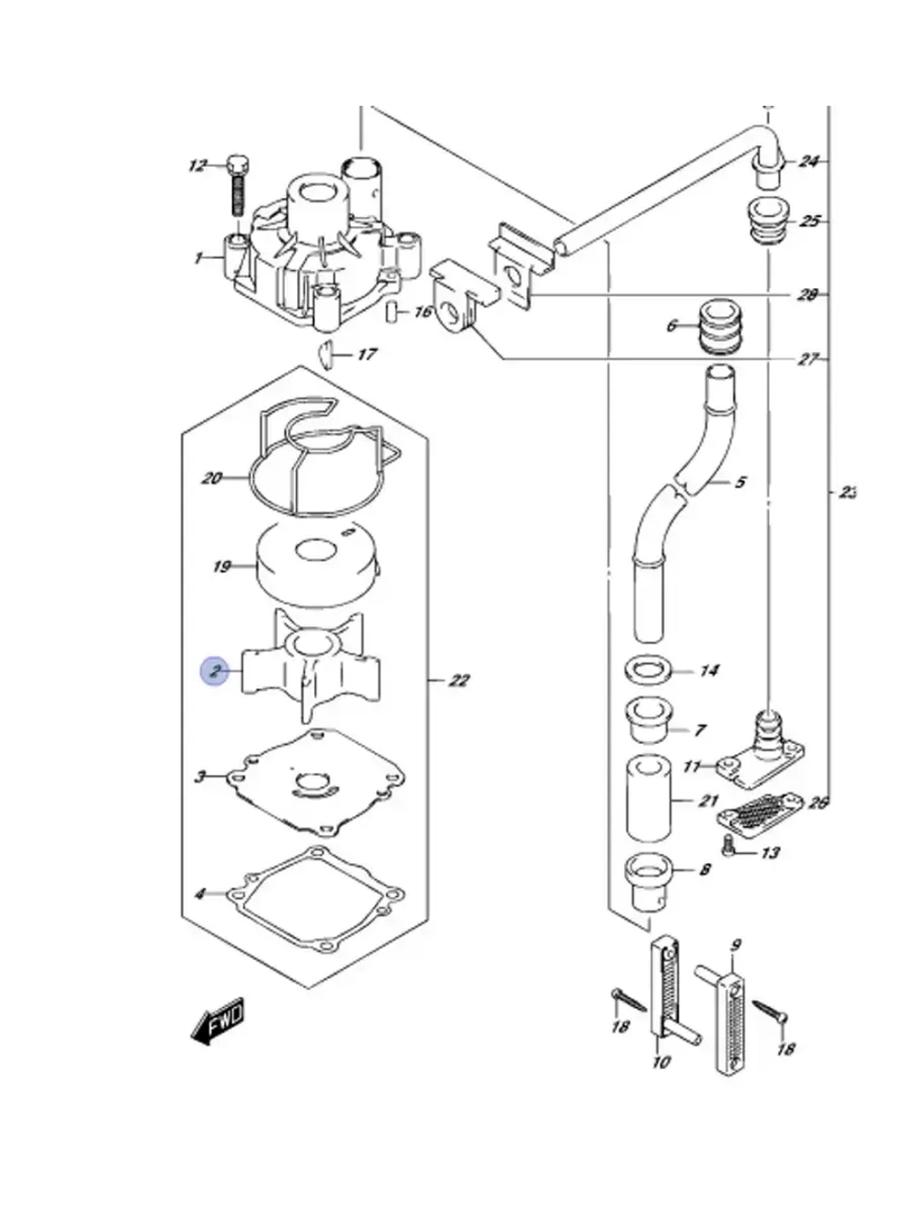 Крыльчатка помпы для лодочных моторов