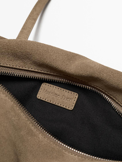 Massimo Dutti Сумка-сэтчел из замши, песочный