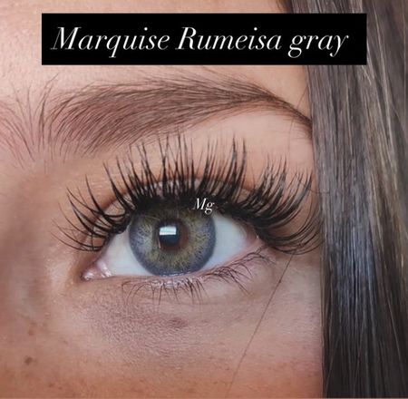 Натуральные серо - зеленые цветные линзы Marquise Rumeisa gray/ Серо зеленые цветные линзы для темных и светлых глаз / 12 месяцев