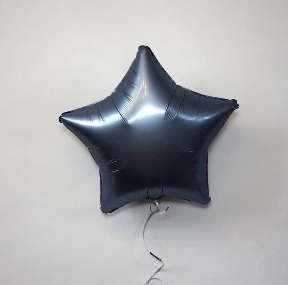 АN Шар звезда (19" / 48 см) Сатин Steel Blue (синевато-стальной / серый) (БГ-15)  Изображение2
