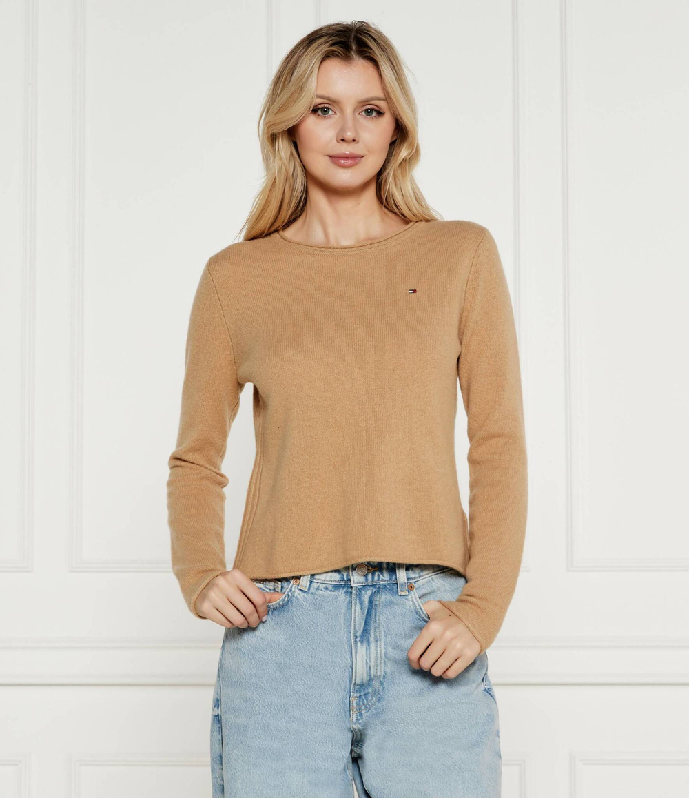 Хлопковый свитер Tommy Hilfiger - коричневый(WW0WW44161)