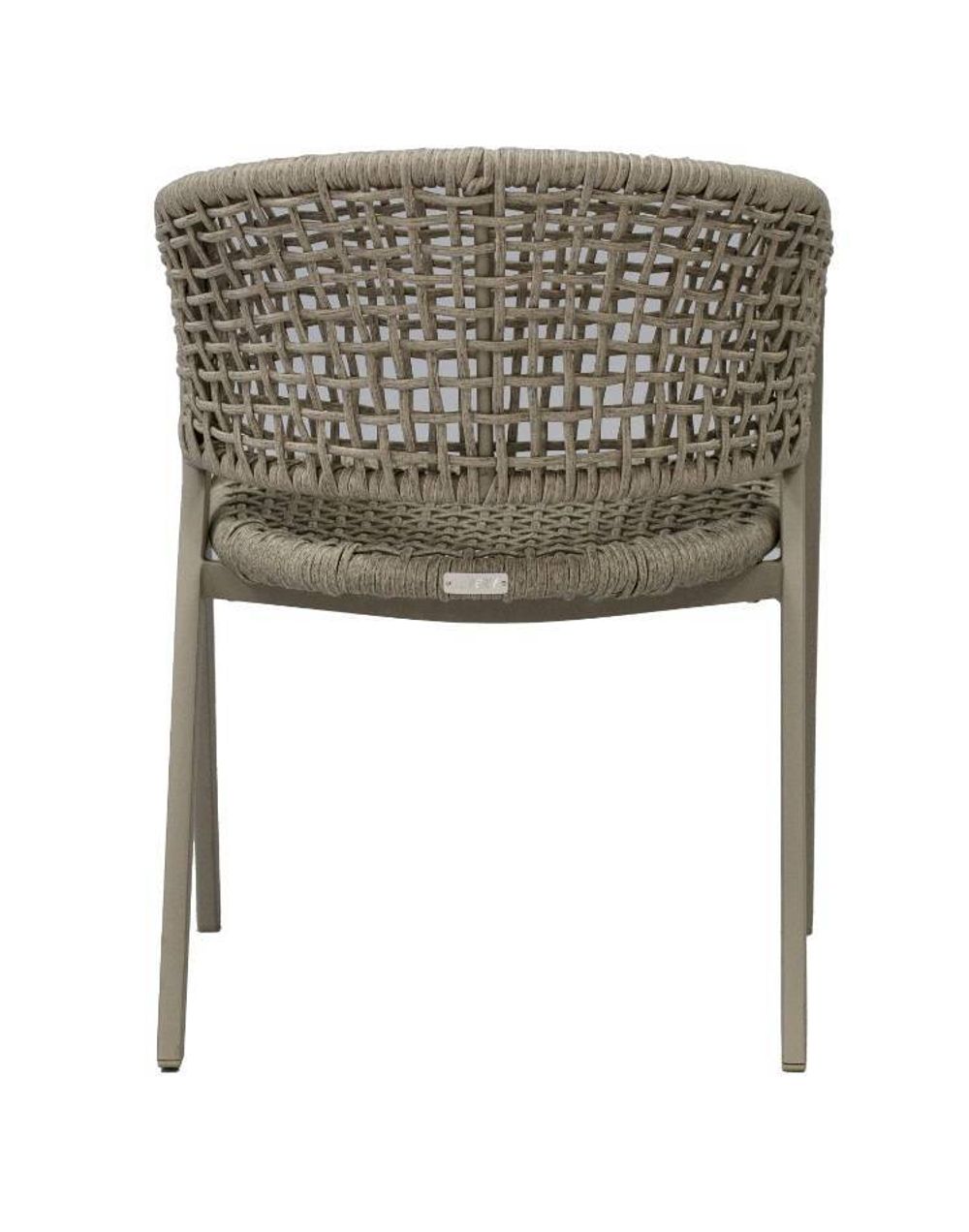 "Амстердам" стул плетеный из роупа, каркас алюминий, роуп серый круглый