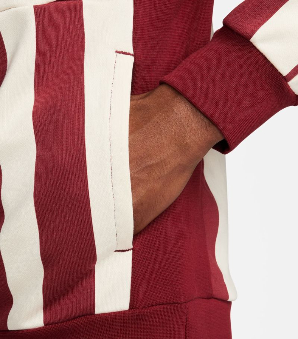 Мужская теннисная кофта Nike Court Heritage Dri-Fit Fleece Tennis Hoodie - team red/coconut milk