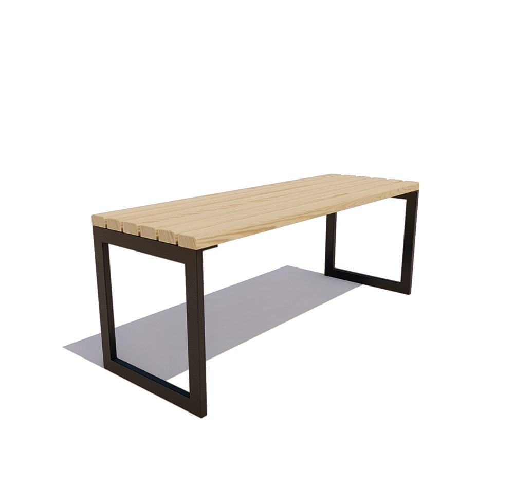 Банкетка стальная "Муром" лиственница 2,0м, лак