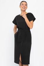 Платье с карманами Утренняя роса (черное) П14371-16М LT Collection