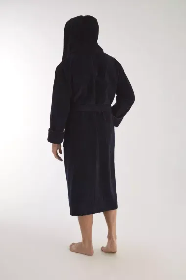 Халат мужской с капюшоном 1335 синий Nusa Турция