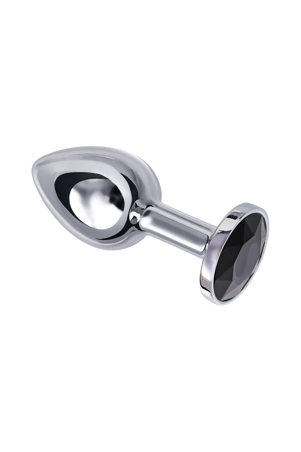 Анальная втулка с черным кристаллом 8 см