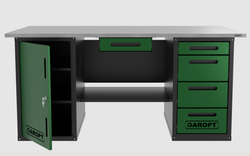 Верстак с ящиком двухтумбовый дверь/4 ящиков, зеленый 1800*700 Garopt, GT1800DY1Y4.green