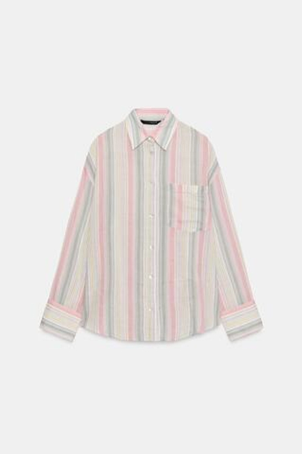 ZARA РУБАШКА ОВЕРСАЙЗ С КАРМАНОМ, РАЗНОЦВЕТНЫЙ