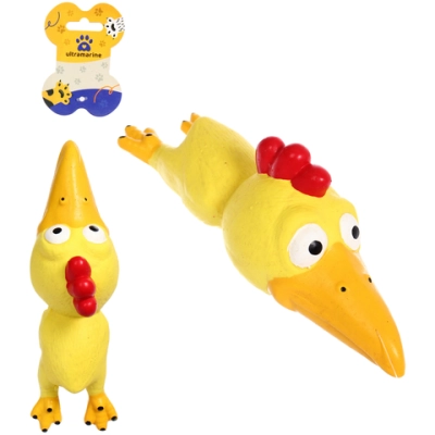 Игрушка резиновая для собак с пищалкой «МОЙ БРО», Петушок, цвет желтый, 23*7*8,5см (лейбл)