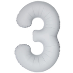 Шар фольгированный Цифра 3 101 см (Белый)