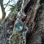 Подвеска КАПЛЯ-2 с цепочкой, голубой топаз