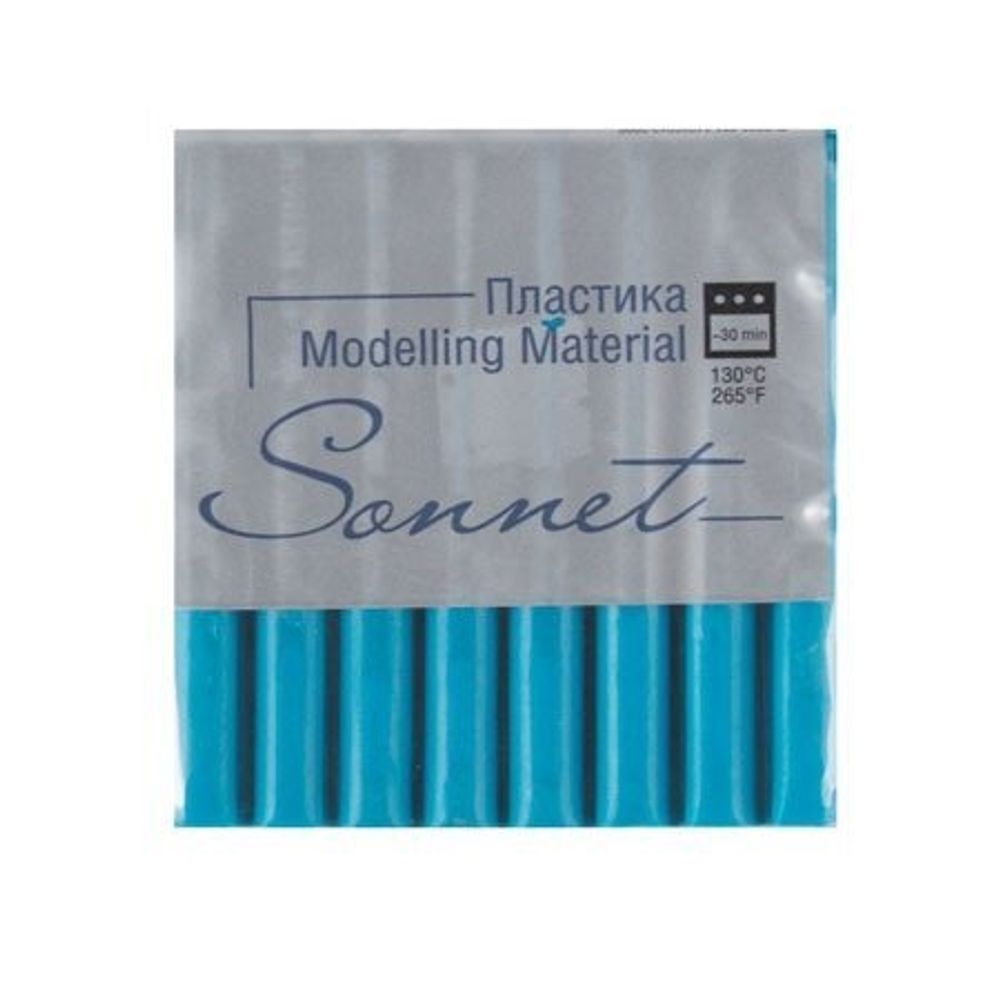Полимерная глина (пластика) Сонет, 56 гр., флоуресцентная, брус голубой Полимерная глина (пластика) Сонет, 56 гр., флоуресцентная, брус голубой
