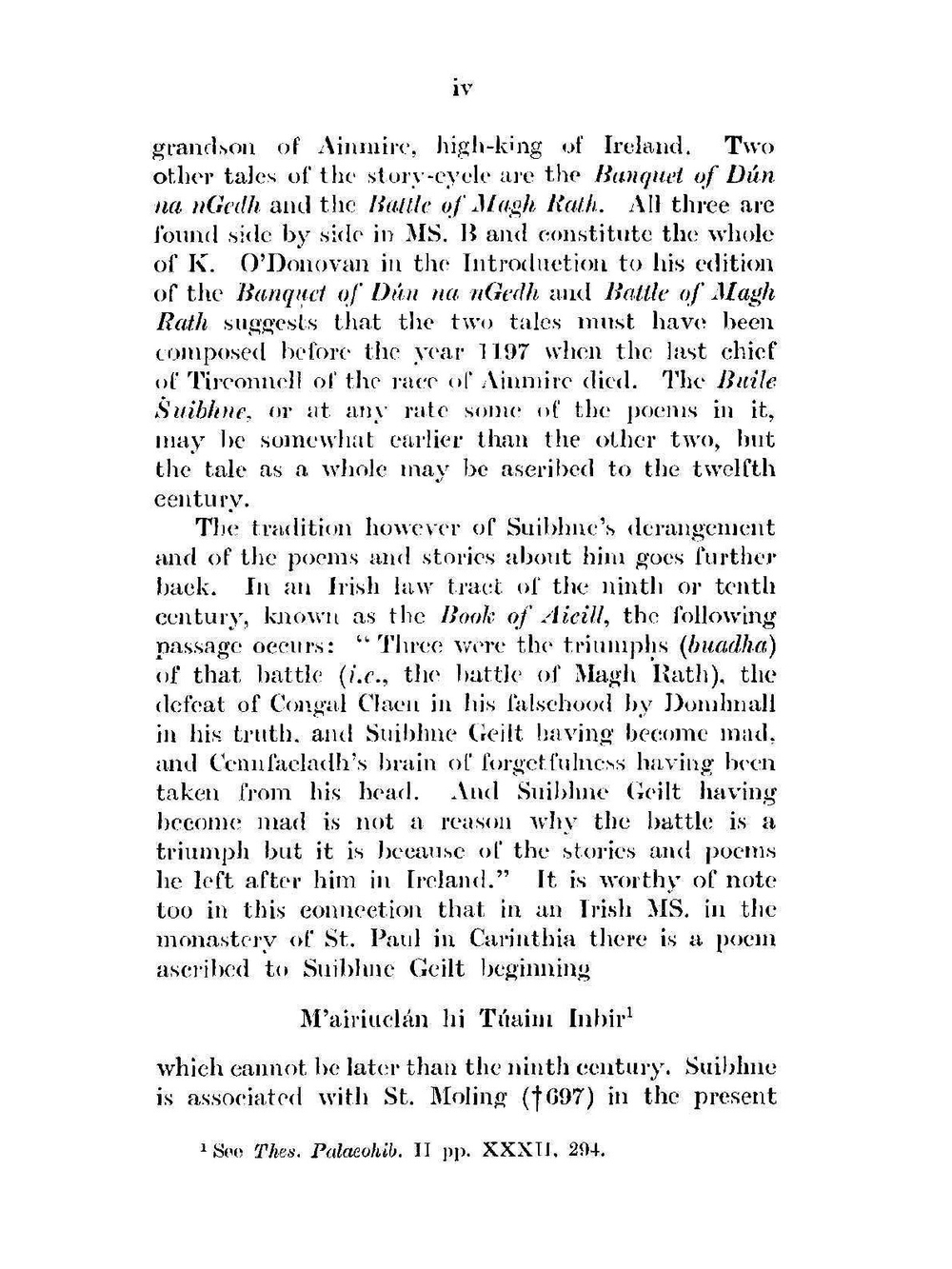 Buile Shuibhne. Volume I. | J.G. O'Keeffe