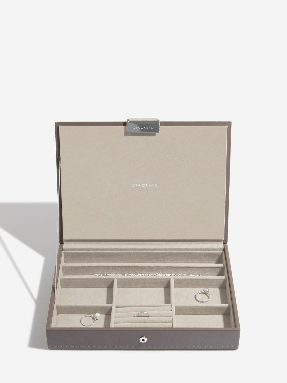 Органайзер для украшений Stackers Classic Jewellery Box Lid - Taupe Woven (Sage Green / светло-зеленый / Sage Green)