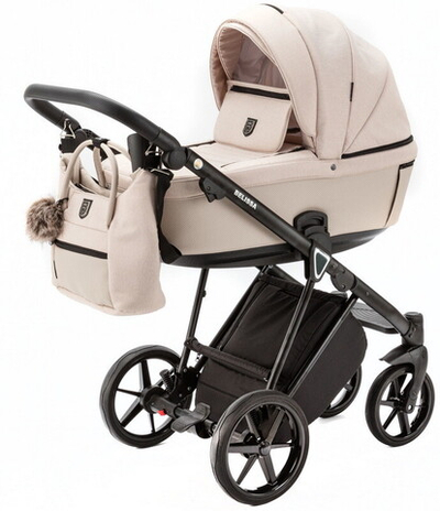 Детская коляска Adamex Belissa 2 в 1 B-PS33 (СВ.БЕЖ.ТК+СВ.БЕЖ ПЕРФ.КОЖА)