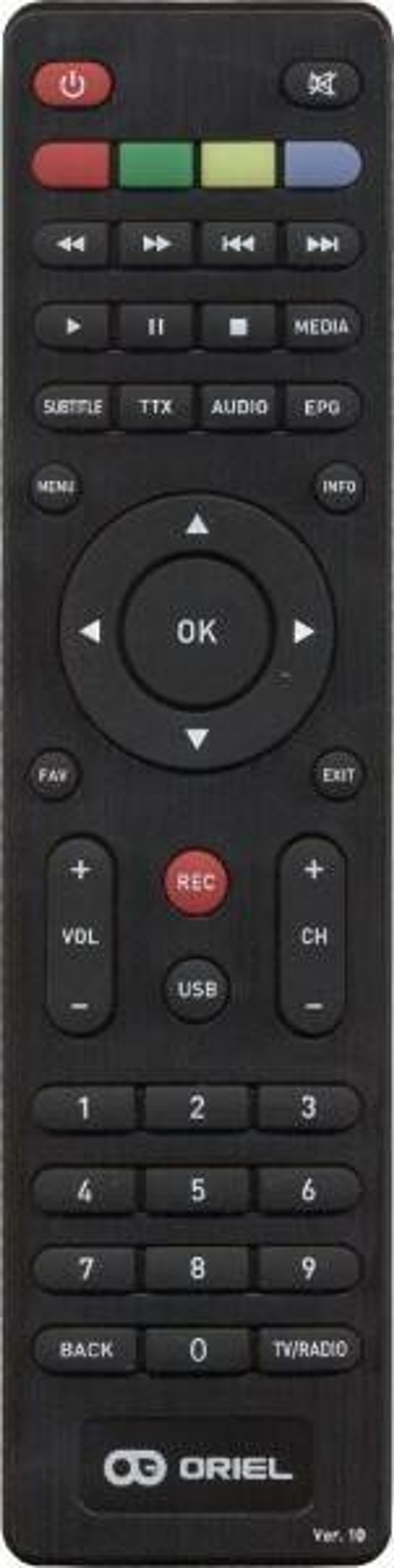Пульт ORIEL ПДУ-10 для DVB-T2 ресивера