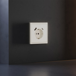 Накладка для розетки с заземлением и защитными шторками, с USB A+C, S70 (хлопок)