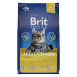 Сухой корм для взрослых кошек BRIT PREMIUM с лососем "Cat Adult Salmon", 0.8кг