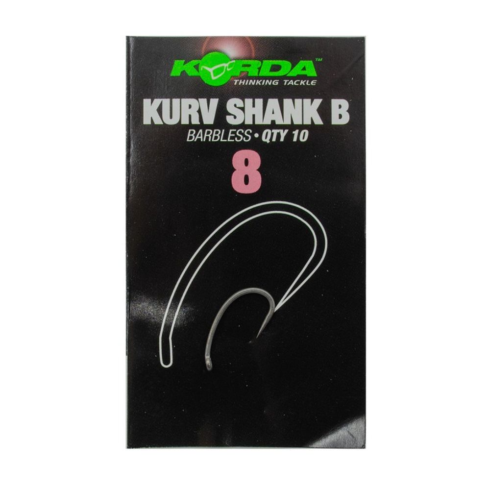 KORDA Крючок Kurv Shank Barbless №8 без бородки 10шт