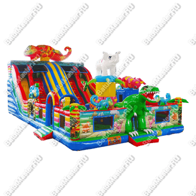 Хамелеон и динозавры 17*9*9 м, два входа