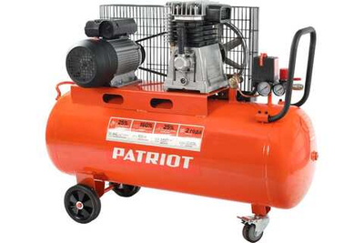 Компрессор Patriot поршневой ременной PTR 100-440I, 440 л/мин, 10 бар, 2200 Вт, 100 л, быстросъемный 1/4" + "елочка"