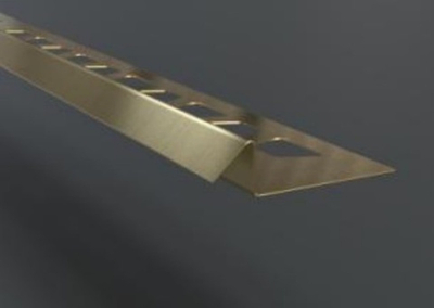 Переходный профиль для плитки и керамогранита, латунь шлифованная