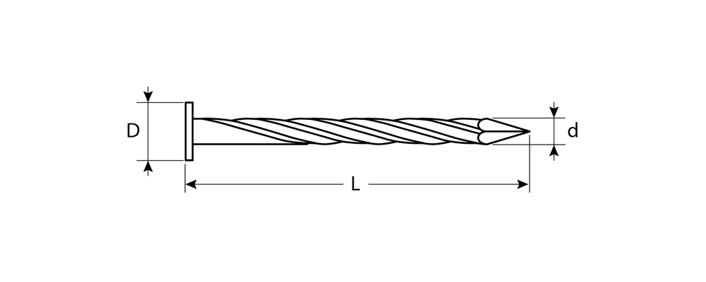 Гвозди винтовые оцинкованные, 70 х 3.4 мм, 5 кг, ЗУБР