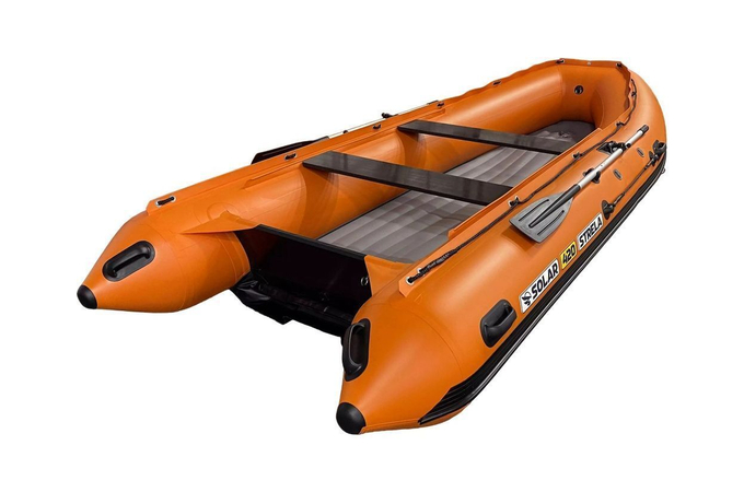Надувная лодка ПВХ, SOLAR-420 Strela Jet tunnel, оранжевый