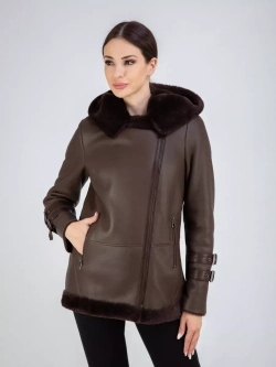 Дубленка авиатор натуральная с капюшоном