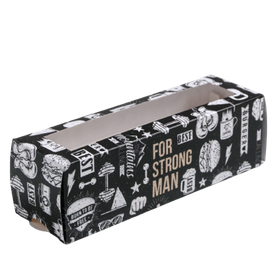 Коробка для макаронс For strong man, 5.5 х 18 х 5.5 см