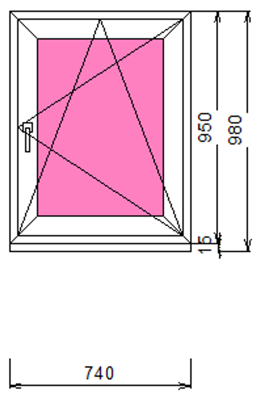 Пластиковое окно 950 х 740 ТермА Эко