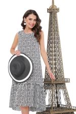 Платье черно-белое без рукавов DStrend (Акция)