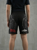 Шорты детские спортивные тренировочные черные LEGENDA Рать2 красная