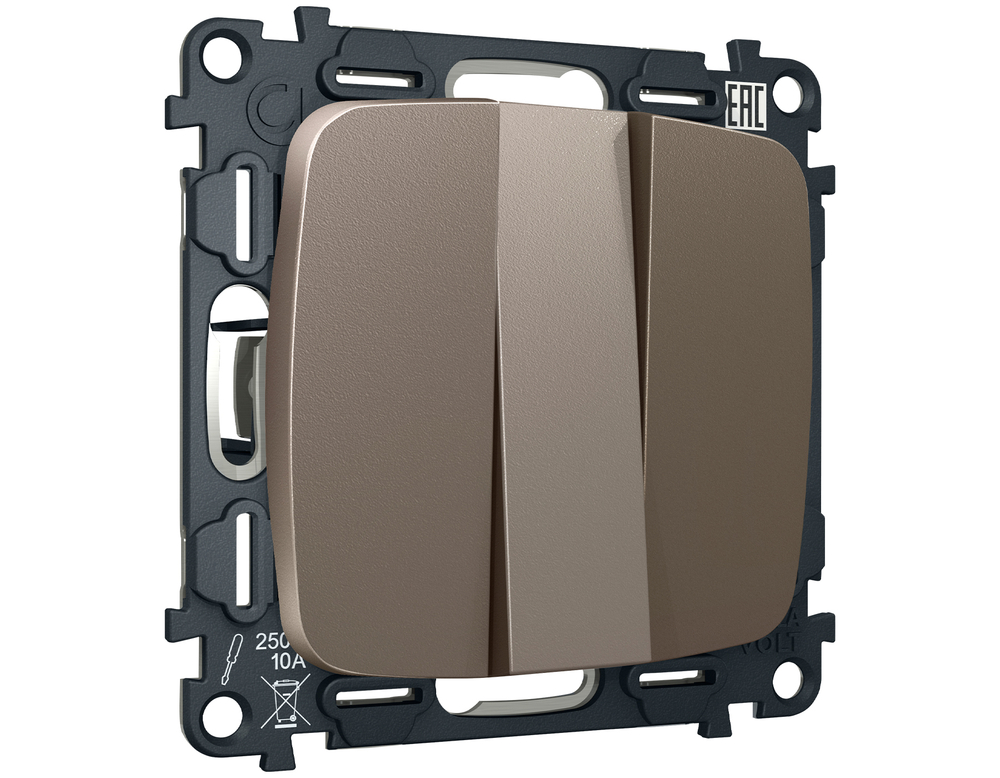 MO635010 Комплект механизма 3-кл выключателя OMEGA Темная бронза матовый QUANT (OP6350, VM133)