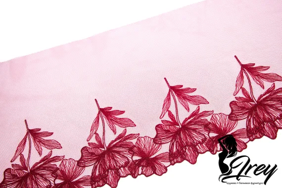 05-139 Вышивка на неэл. сетке 24 см, темно-красный (правая)