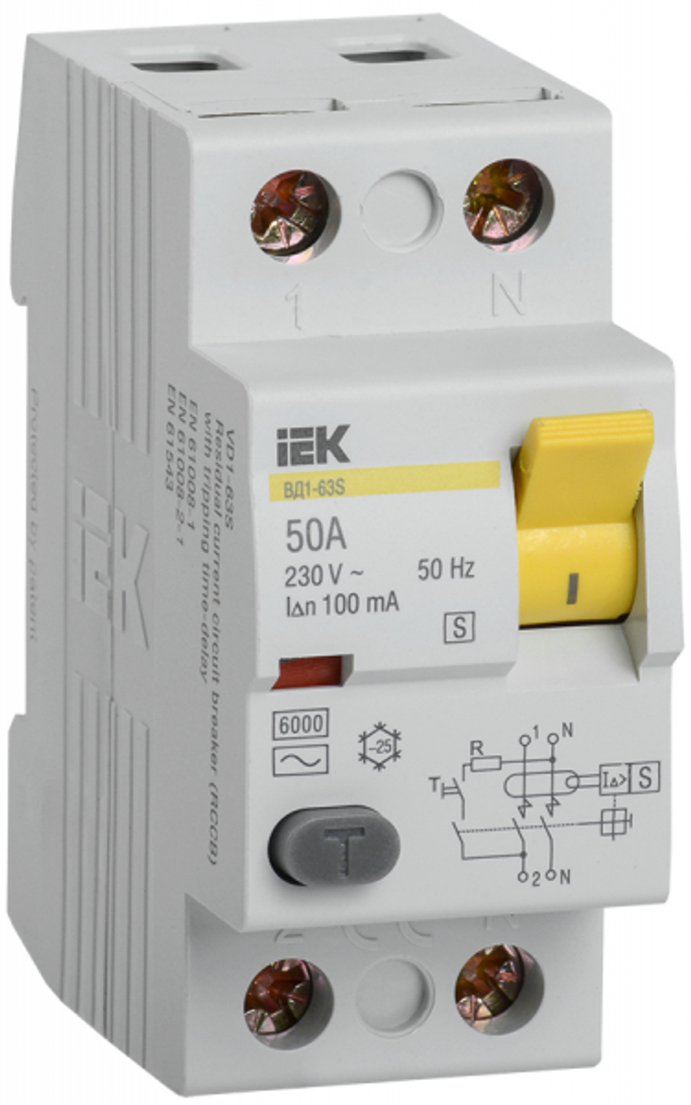 УЗО 2П 50А 100мА ВД1-63S IEK