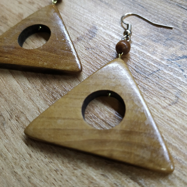 Серьги Треугольник, дерево, цвет коричневый 314457