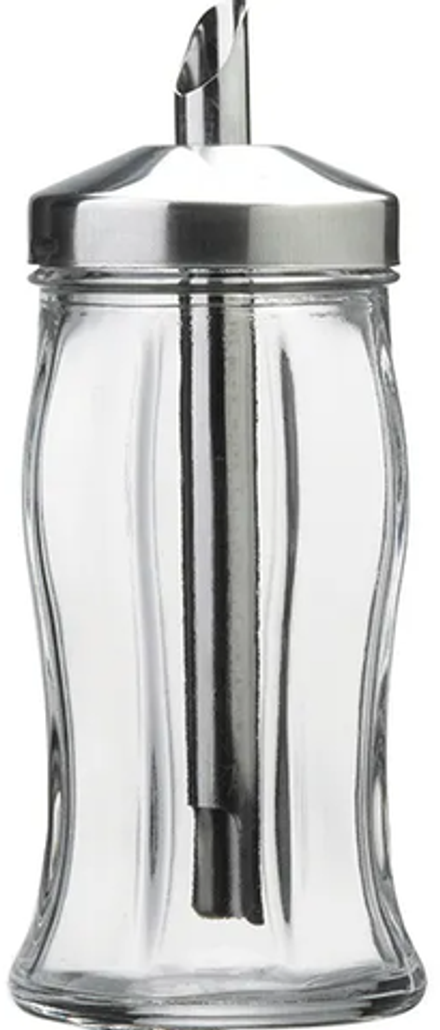 Сахарница с дозатором стекло/металл 260мл