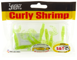 Мягкая приманка Lucky John Curly Shrimp 2in (50 мм), цвет S15, 10 шт.