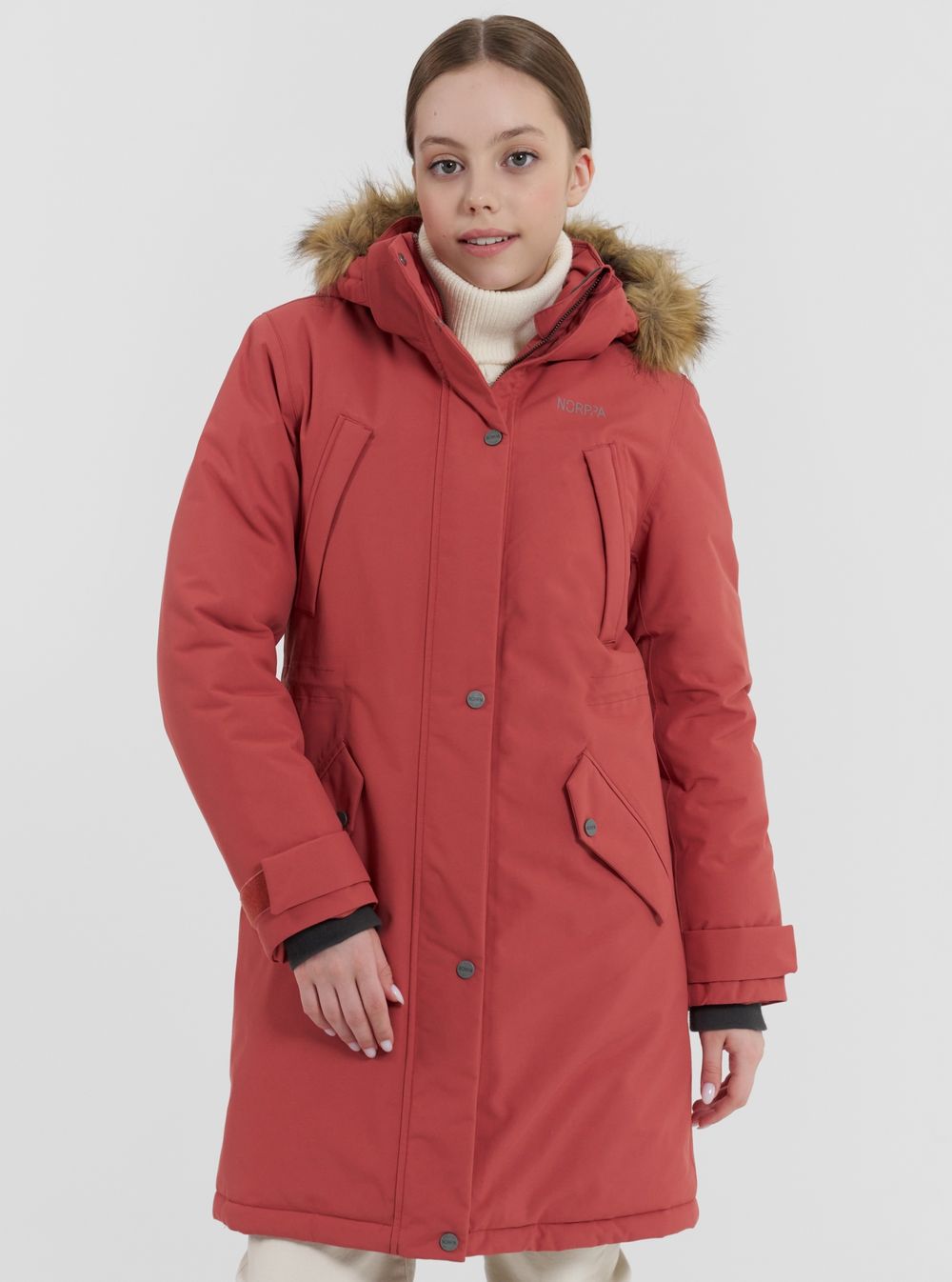 Куртка для девушки Lacha NORPPA пепельный коралл