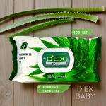 Dex Детские влажные салфетки Aloe Vera 100 шт