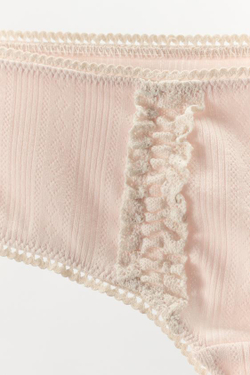 ZARA ПЕРФОРИРОВАННЫЕ ТРУСЫ С КРУЖЕВОМ, РОЗОВЫЙ