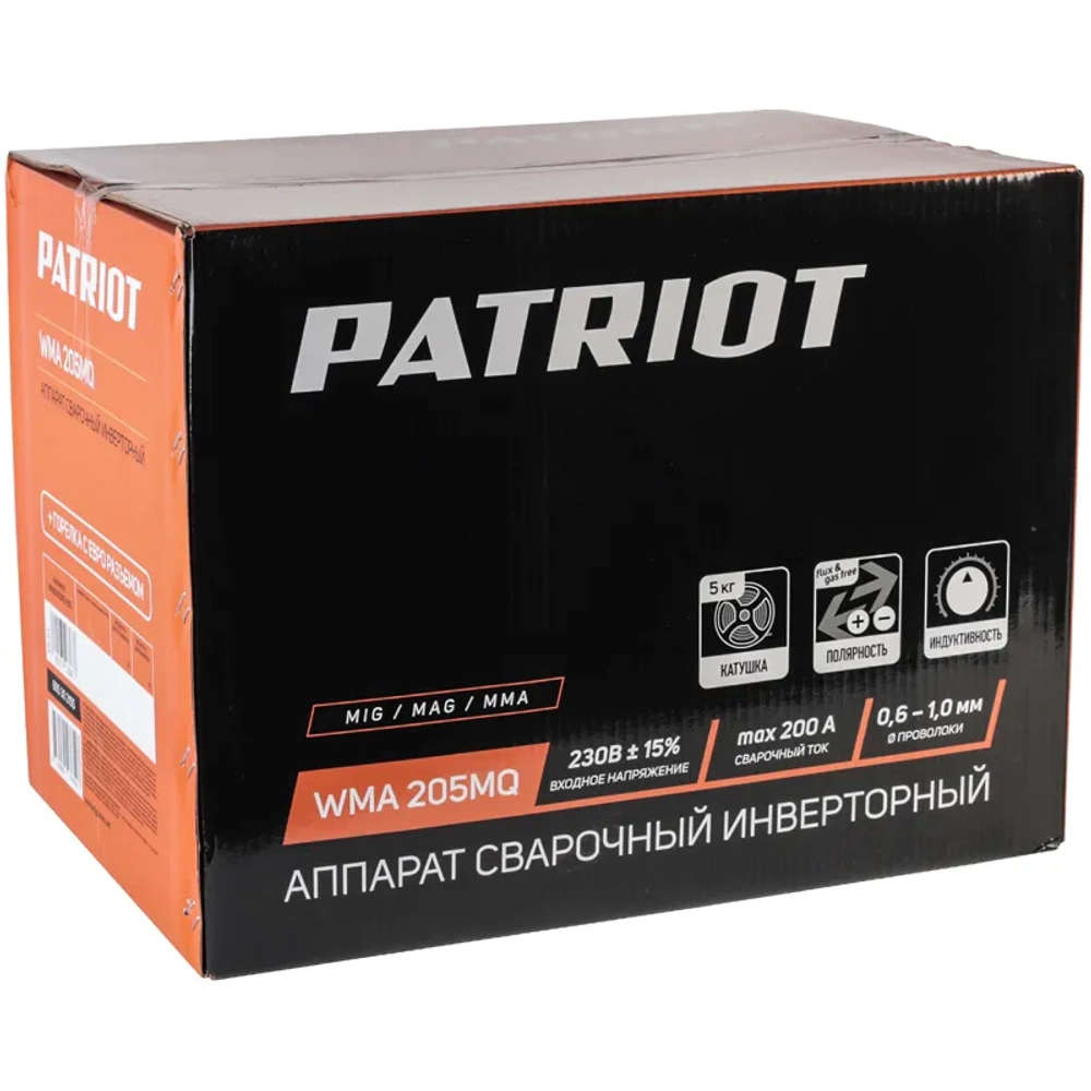 PATRIOT WMA 205MQ MIG/MAG/MMA инверторный сварочный полуавтомат 605302155