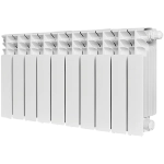 Радиатор биметаллический STOUT TITAN VENTIL 350 - 10 секций (подключение нижнее правое, цвет белый)