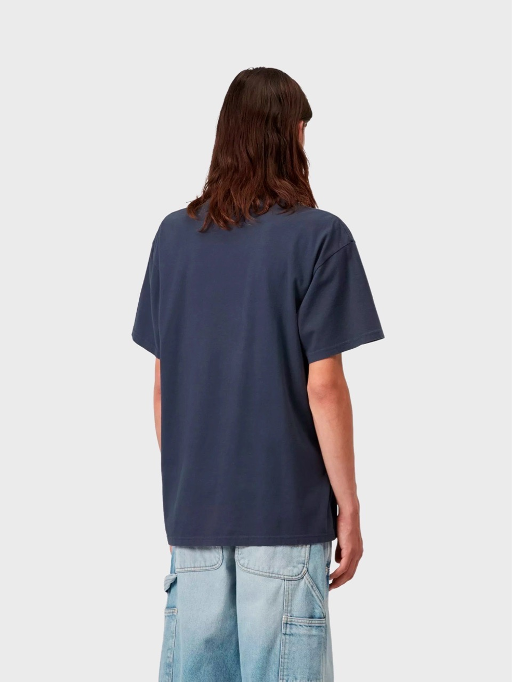 Футболка Carhartt WIP Pond Corps Pocket Blue Heavy stone wash
