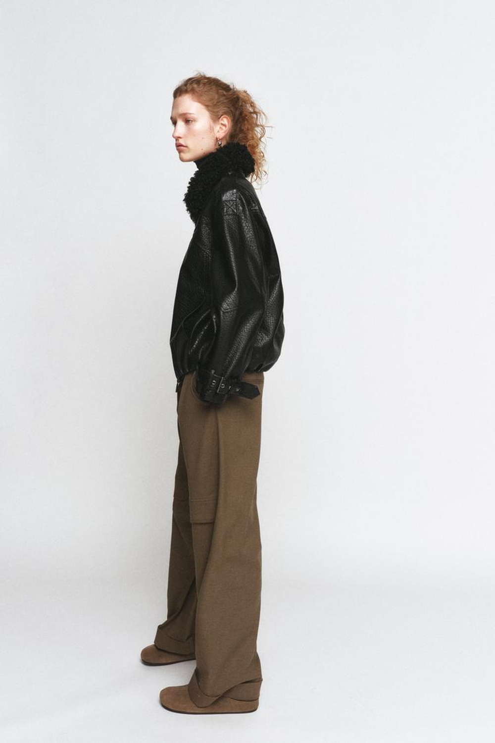 ZARA БОМБЕР ИЗ ИСКУССТВЕННОЙ КОЖИ — ZW COLLECTION, ЧЕРНЫЙ