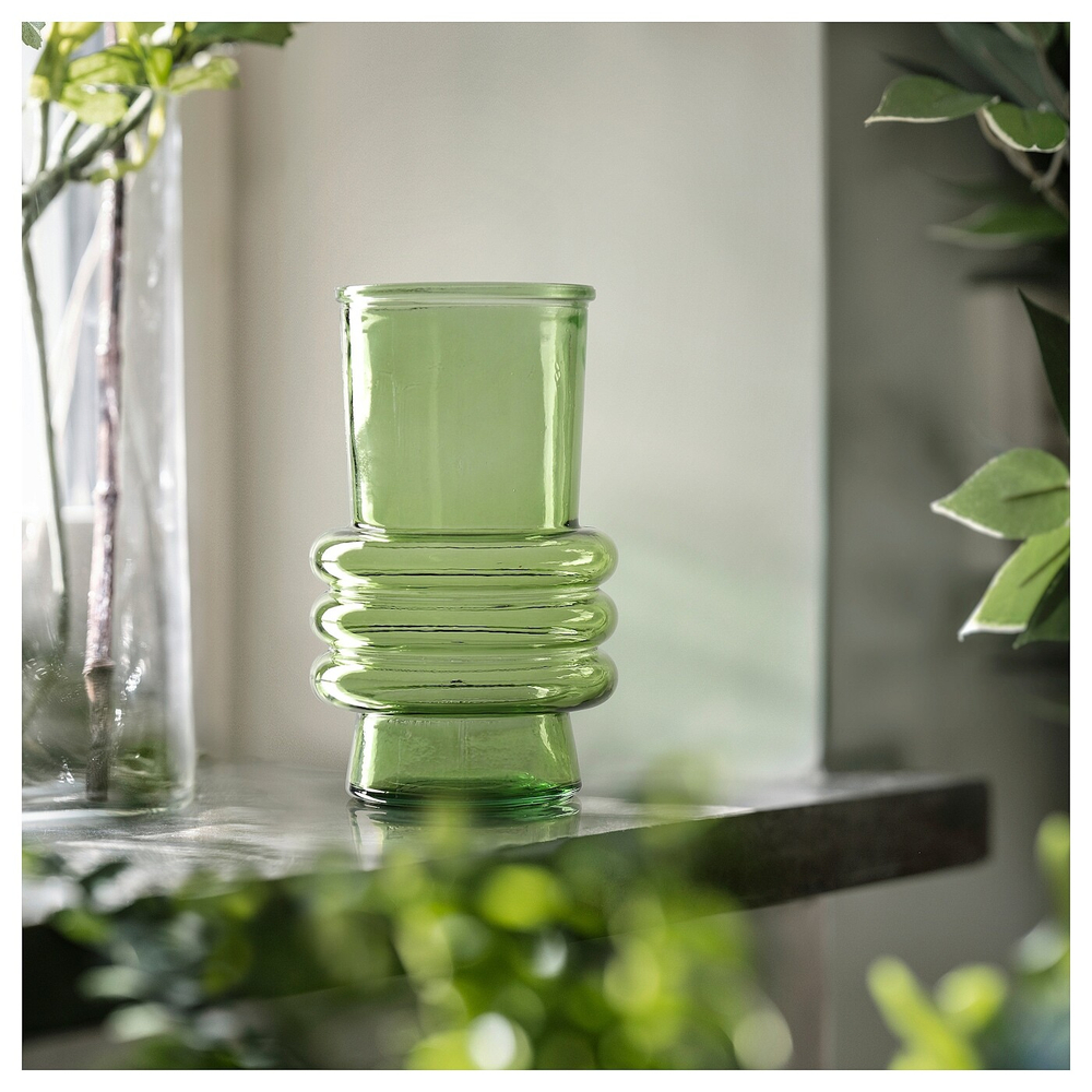 IKEA MYRMOSAIK  (ИКЕА МЙРМОСАИК)  -  Ваза, зеленая, 17 см