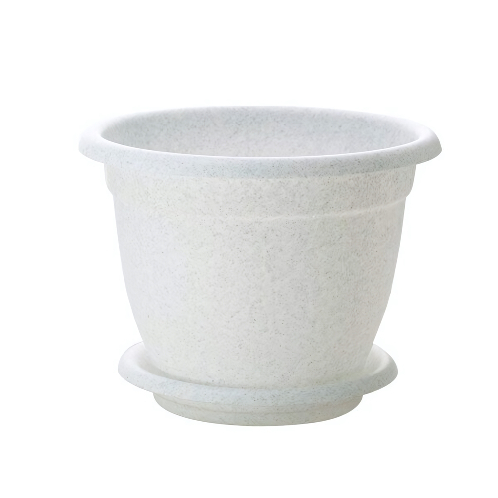 Горшок для цветов Борнео D 170 mm, 1,5л с подставкой №2 мраморный