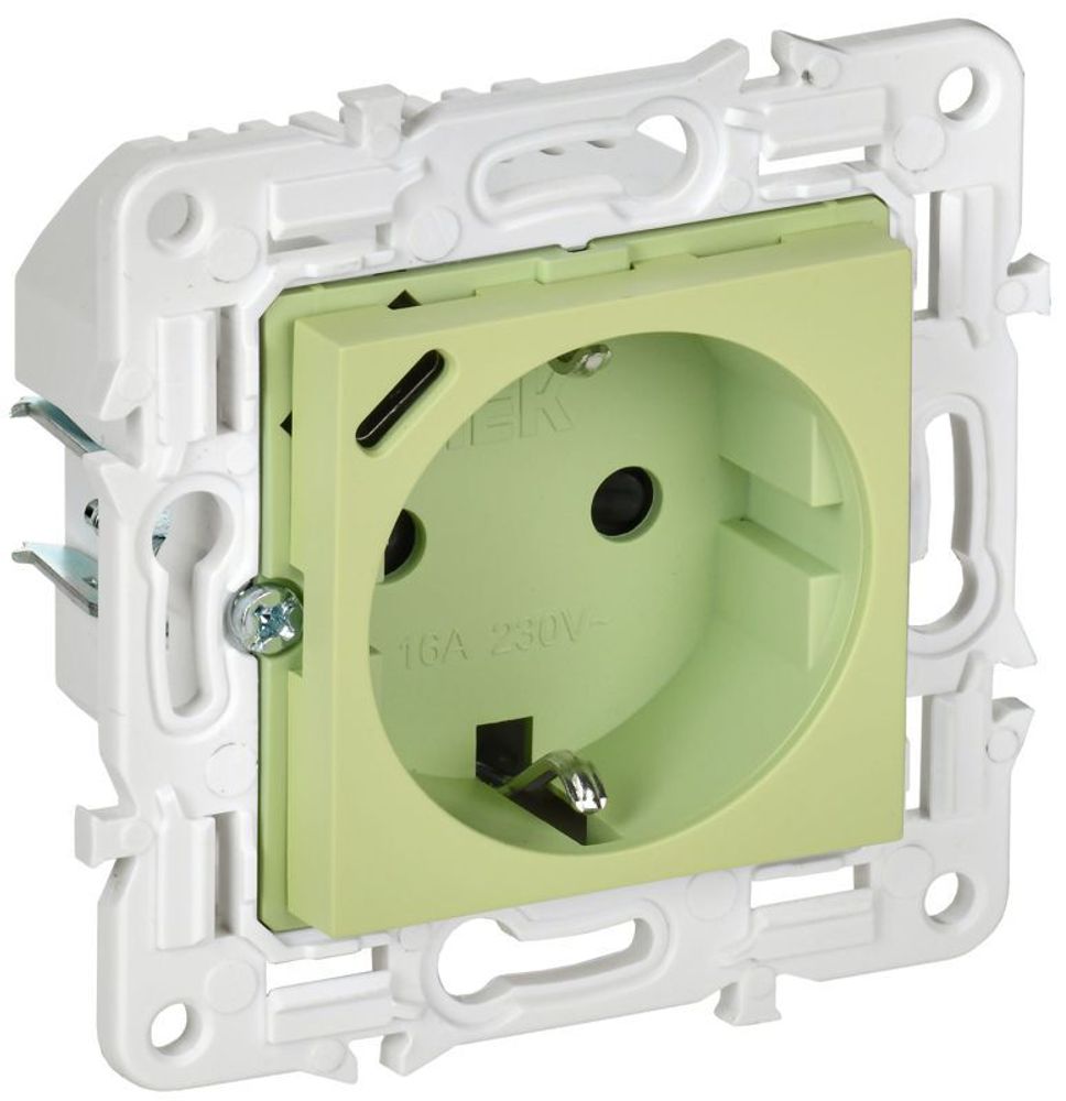 Розетка SKANDY 18Вт 16А с заземл. защ. шторки с USB C SK-R17G мятный IEK SK-R14-16-U14-018-K06 Розетка SKANDY 18Вт 16А с заземл. защ. шторки с USB C SK-R17G мятный IEK SK-R14-16-U14-018-K06